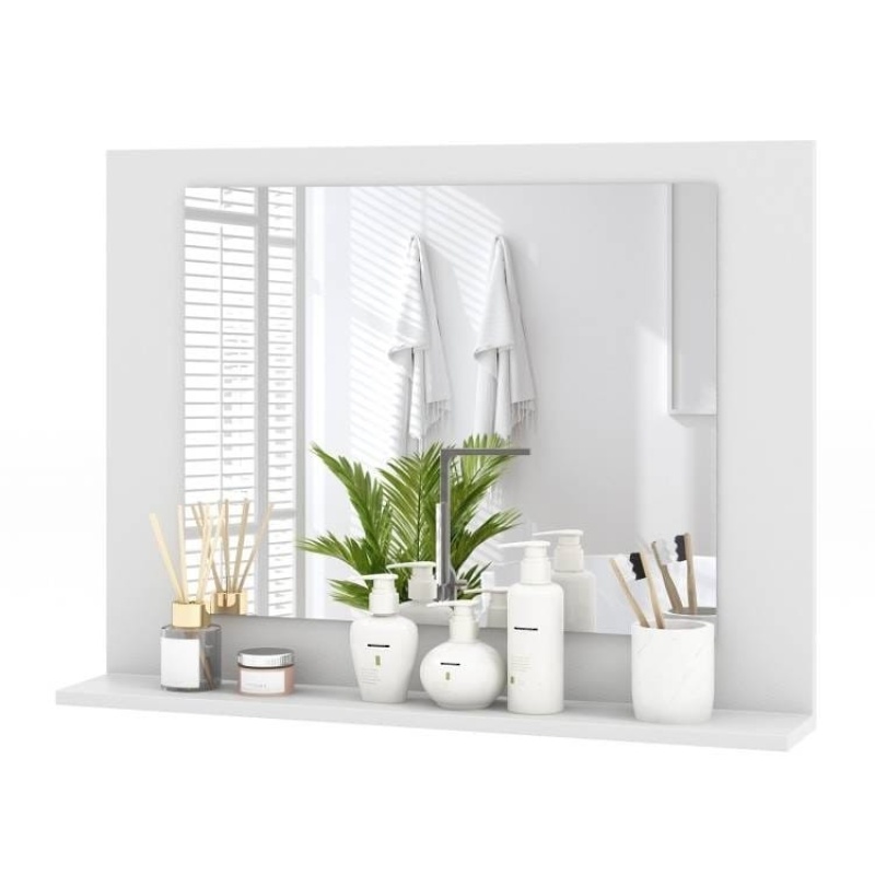 Rectangular Bathroom Wall Mirror with Storage Shelf