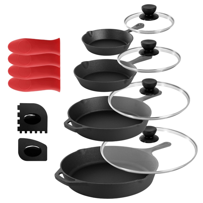 Megachef 13 Piece Cast Iron Skillet Set
