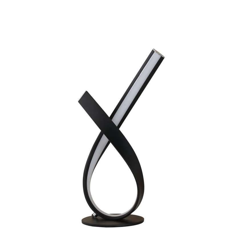 17" Black Bedside LED Table Lamp