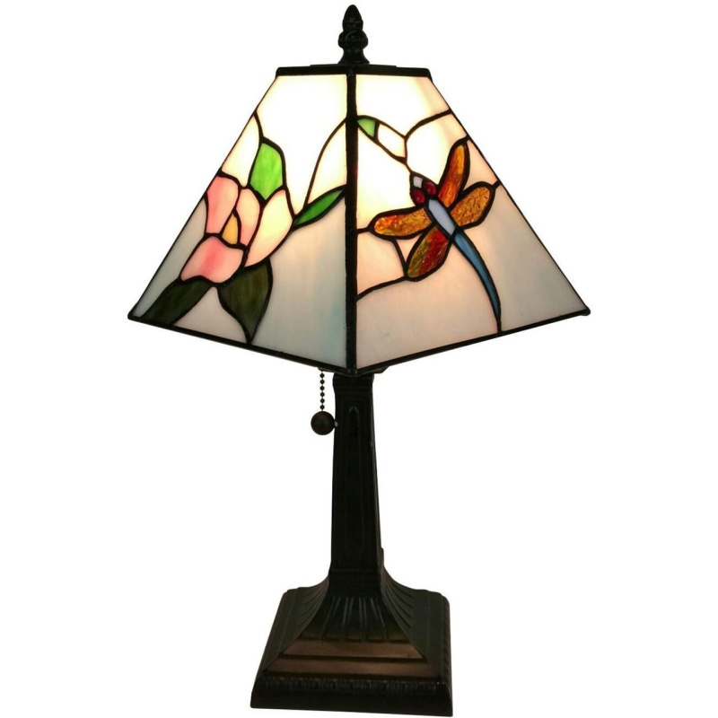 15" Dark Brown Metal Candlestick Table Lamp With White Empire Shade