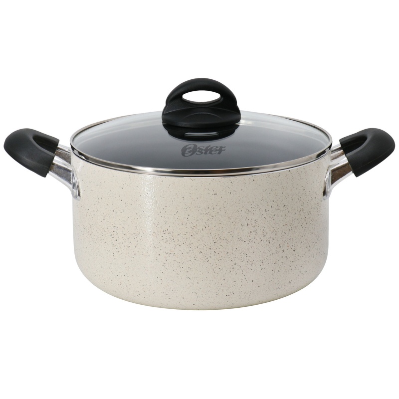 Oster Clairborne 6 Quart Aluminum Nonstick Dutch Oven With Lid in Sand