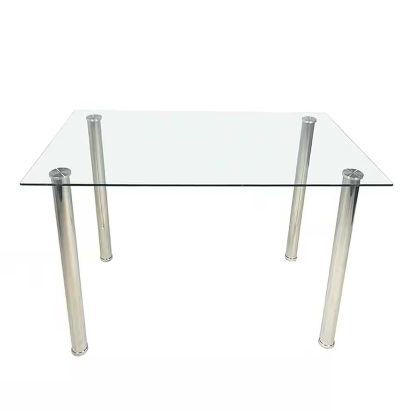 Modern 47-Inch X 27-Inch Tempered Glass Top Dining Table