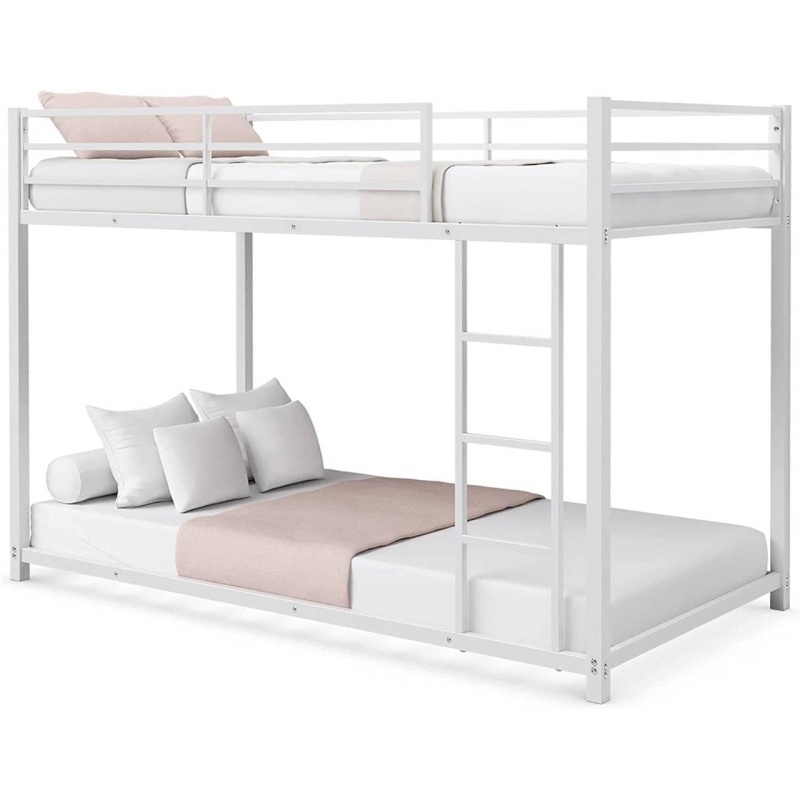 Twin Over Twin Low Profile Modern Bunk Bed Frame
