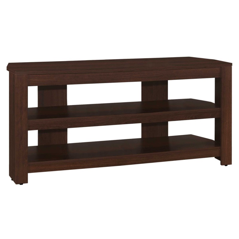 42" Dark Brown Open Shelving Tv Stand