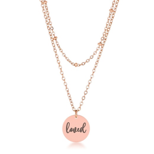 Delicate Rose Gold Plated Loved Necklace