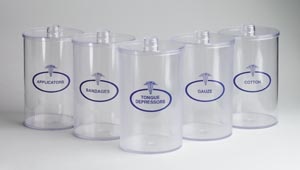 Sundry Jars Plastic Labeled Clear 5/Bx