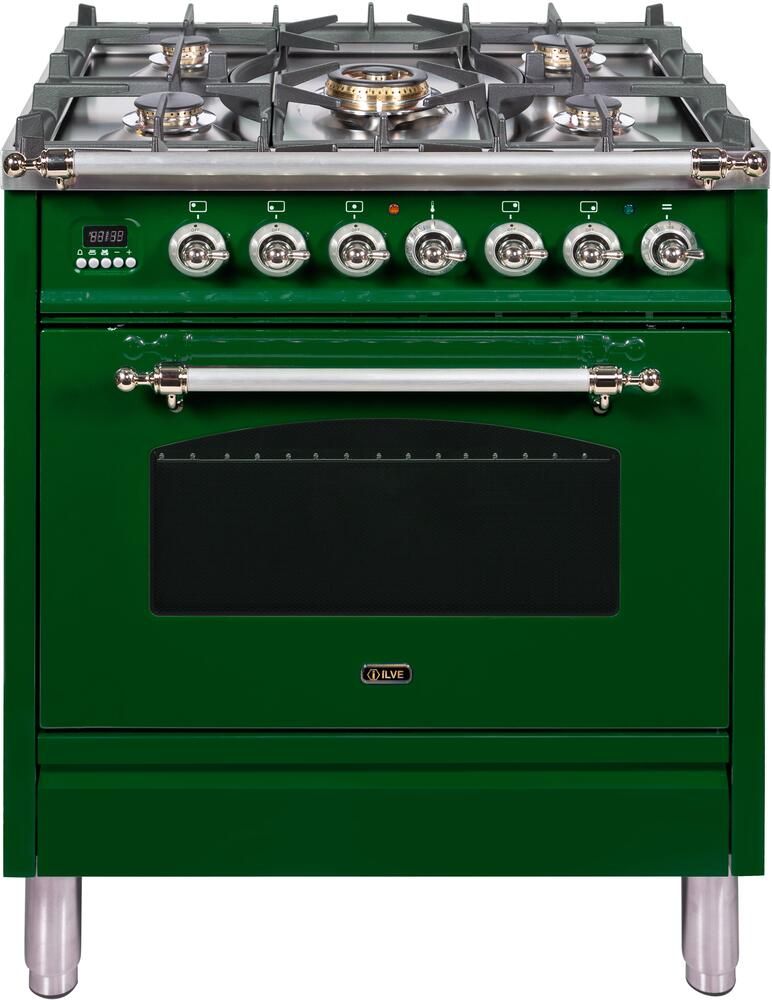 30" Nostalgie Series Freestanding Single Oven Dual Fuel Range With 5