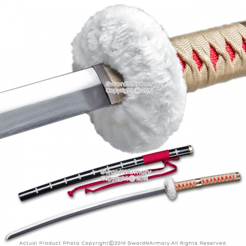 38" Anime Fantasy Samurai Katana Sword Cosplay Costume Video Game Fuzzy Guard Rd