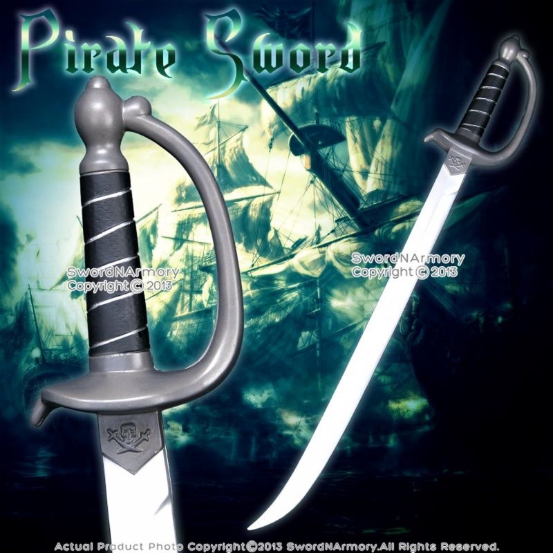 30" Pirate Foam Padded Sword Cutlass Larp Costume Prop Cosplay W/ Plastic Inner Cord