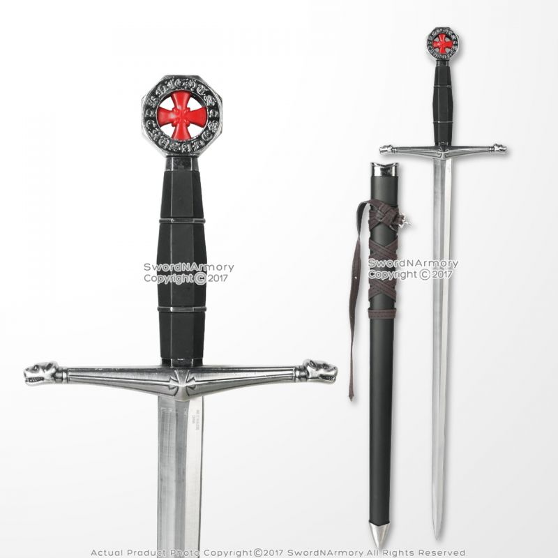 Medieval Crusader Historic Dagger Short Knights Of Templar Sword With Scabbard