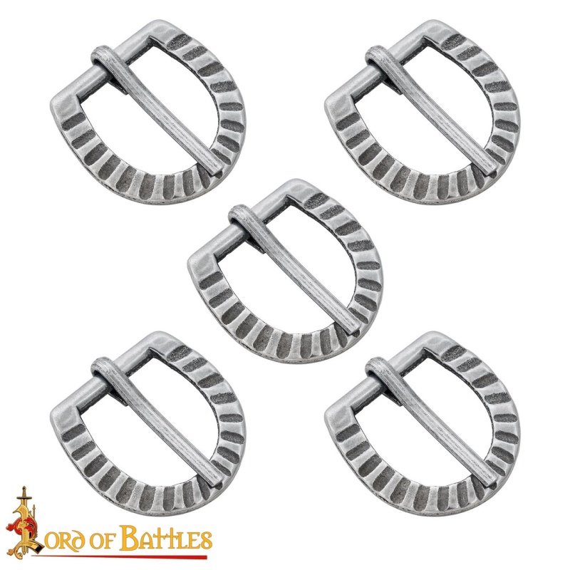 Medieval Fantasy Rustic Steel Buckles Set Of 5
