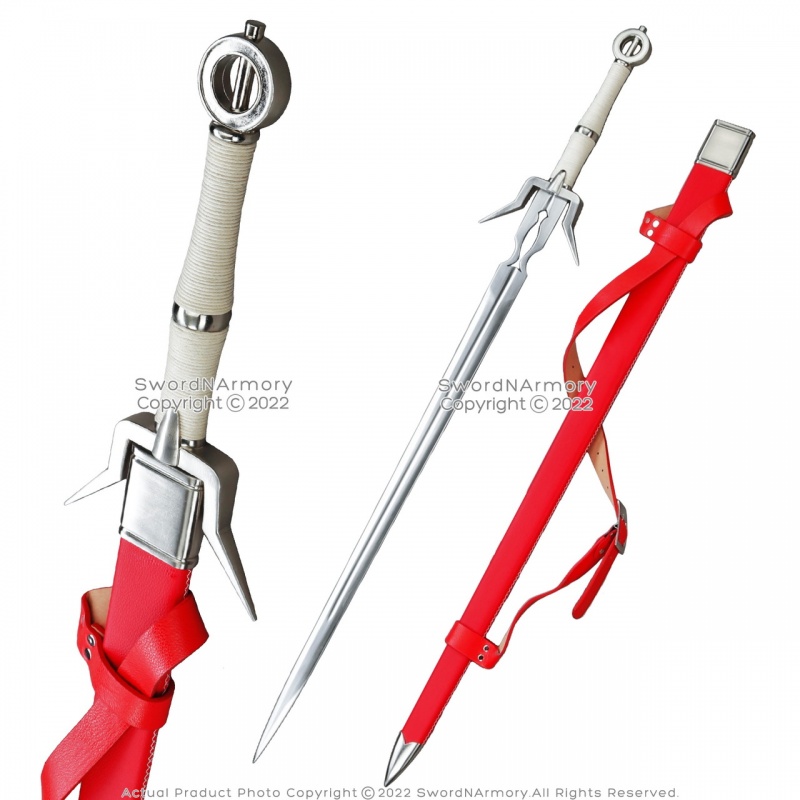 49.5" Ciri Witcher Zireael Long Sword Geralt Red Fantasy Medieval With Scabbard