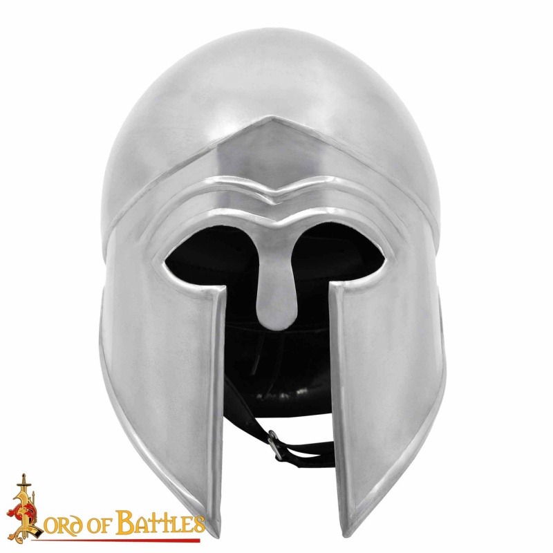 Greek Hoplite Corinthian Steel Helmet With Leather Liner