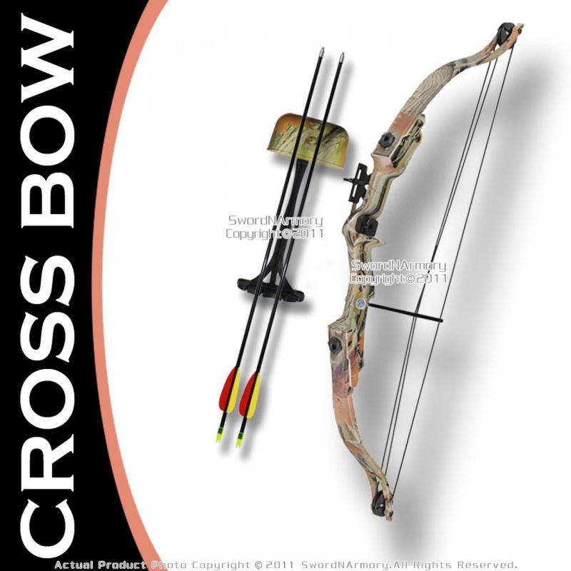 Taiwan Made 20 Lbs Camo Youth Compound Bow 23-28" Draw Right Handed W/ 2 Arrows