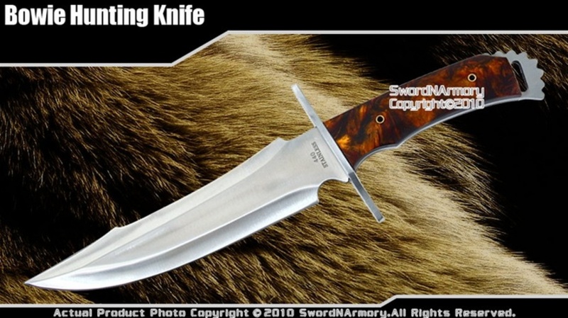 Bowie Hunting Knife W/ Imitation Tortoise Shell Handle