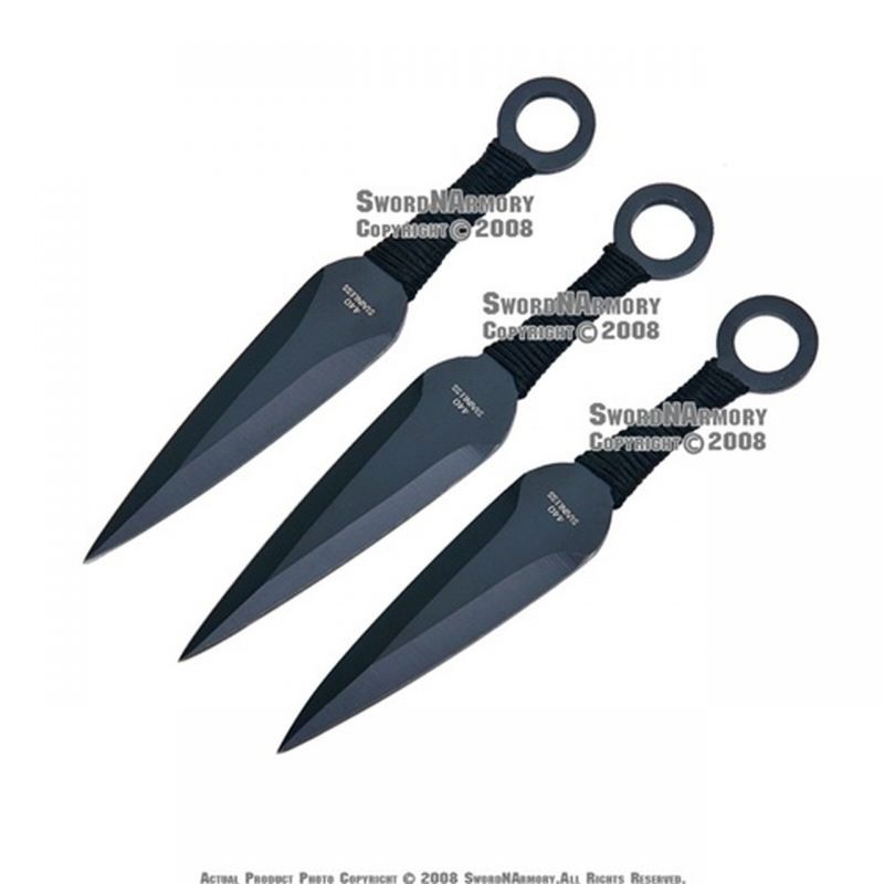 Set Of 3 Stainless Steel Anime Ninja Throwing Knife With Sheath