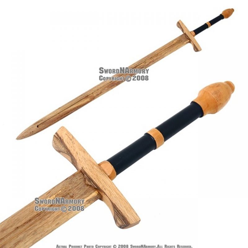 45 " Medieval Practice Wooden Waster Great Sword Prop 1