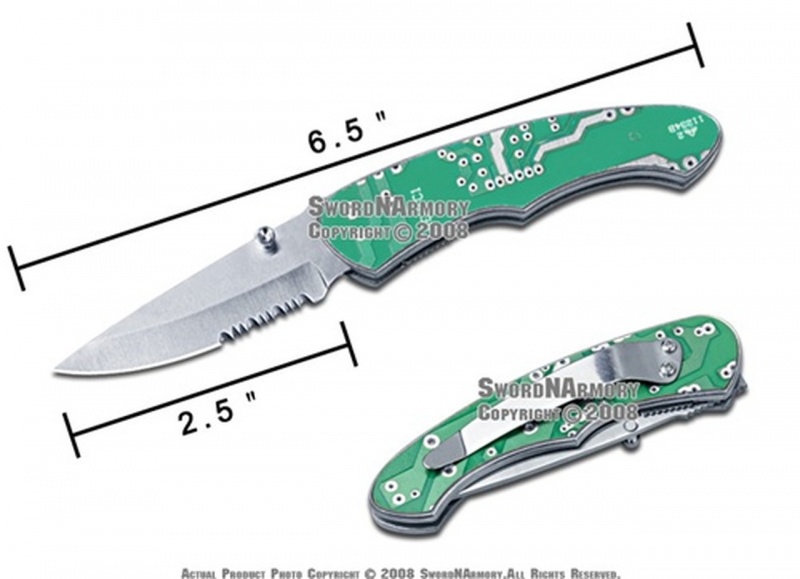 Computer Motherboard Handle Pocket Folding Knife '4 It'
