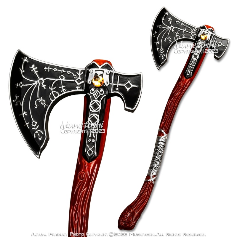 32.5" Fiberglass Leviathan Axe Kratos War God Ragnarok Fantasy Video Game Prop