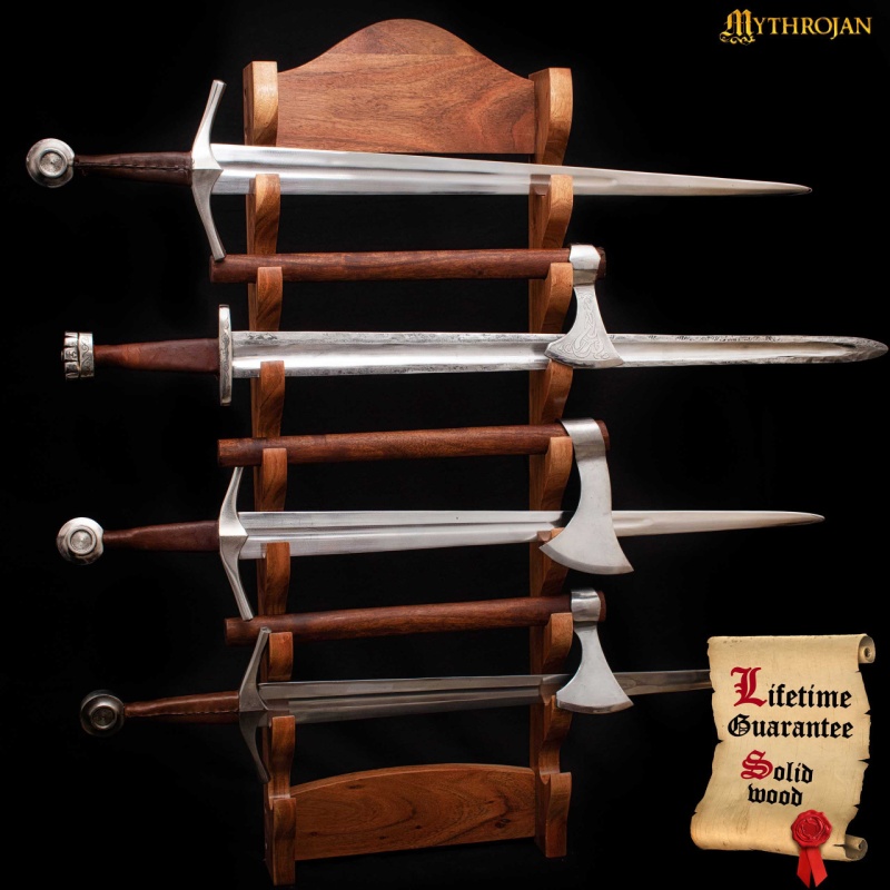 Mythrojan Medieval Sword Wall Mount Samurai Sword Display Stand Katana Sword Holder Gladiator Sword Wall Display Crusader Sword Stand Knife Stand For Display: Eight Tier Sword Stand