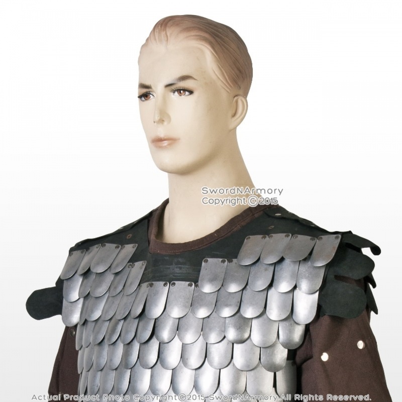Medieval Scale Body Armor 20G Steel With Leather Liner Larp Costume M/L/Xl
