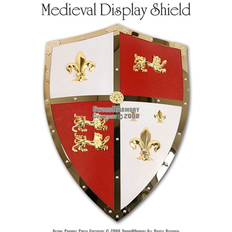 Medieval Royal Crusader Lion Shield Armor with Handle