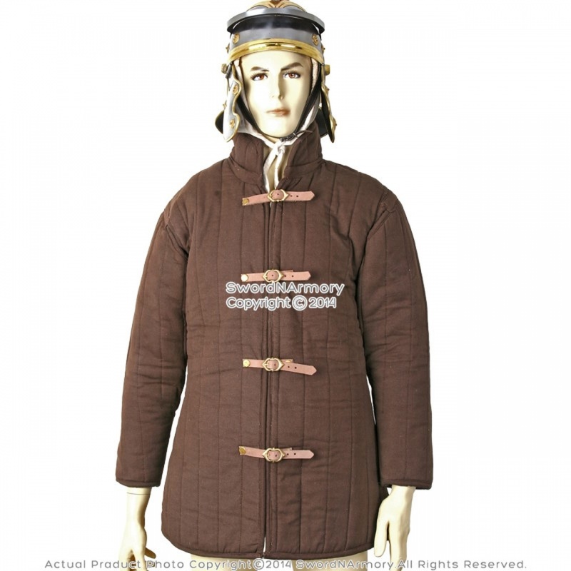 Medium Size Brown Gambeson Type Iv Medieval Padded Armour Coat Sca Wma Jacket
