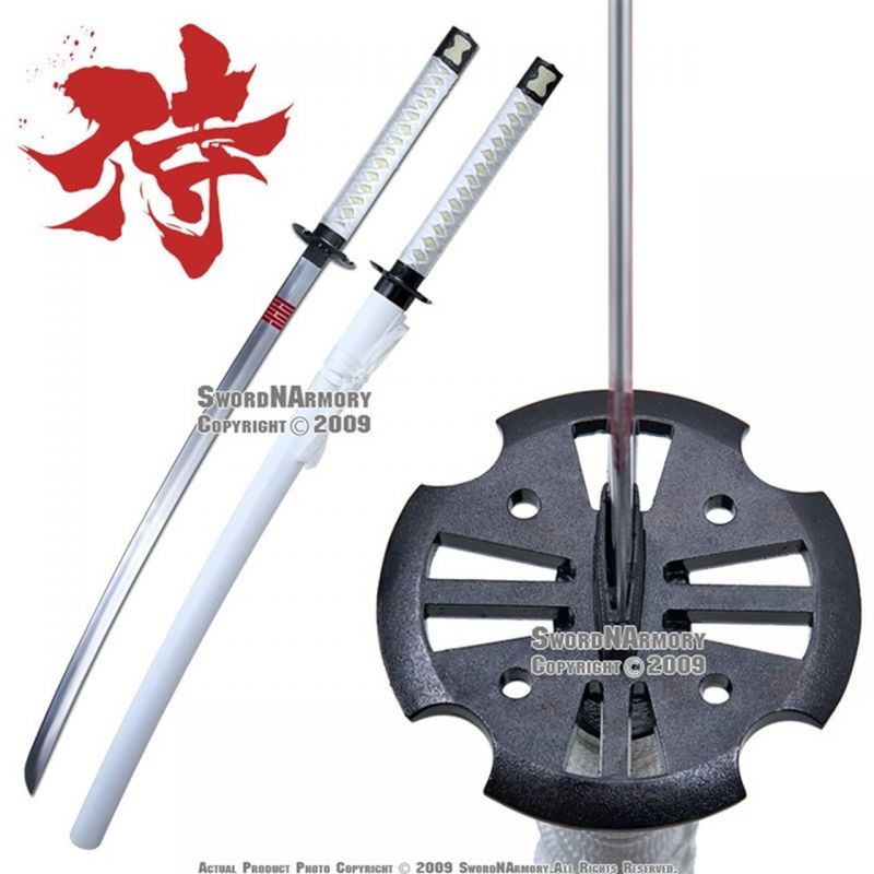 White Storm Ninja Sword Fantasy Samurai Katana Cobra Snake With Scabbard Cosplay
