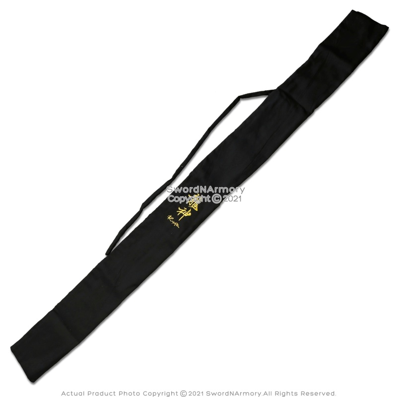 Ryujin Brocade Cotton Sword Bag Wakizashi Or Katana Samurai Sword Black With Gold Logo