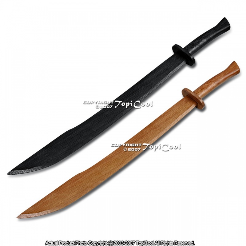 Martial Arts Kung Fu Wooden Practice Chinese Broad Sword Full Tang Ox Tail
