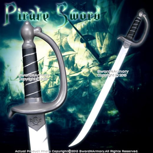 30" Pirate Foam Padded Sword Cutlass Larp Costume Prop Cosplay W/ Plastic Inner Cord