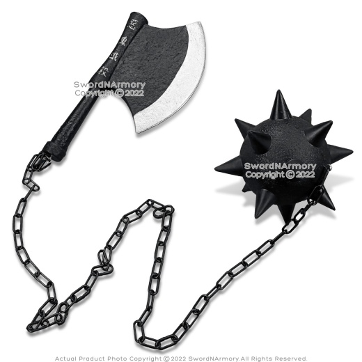 Gyomei Himejima Foam Spiked Flail Axe Chain Demon Fantasy Anime Cosplay Prop