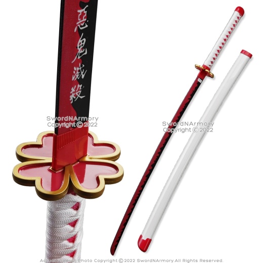 40" Abs Plastic Blade Mitsuri Kanroji Nichirin Katana Samurai Sword Demon Anime