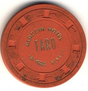 Aladdin Casino Las Vegas Nevada Orange Faro Chip 1970