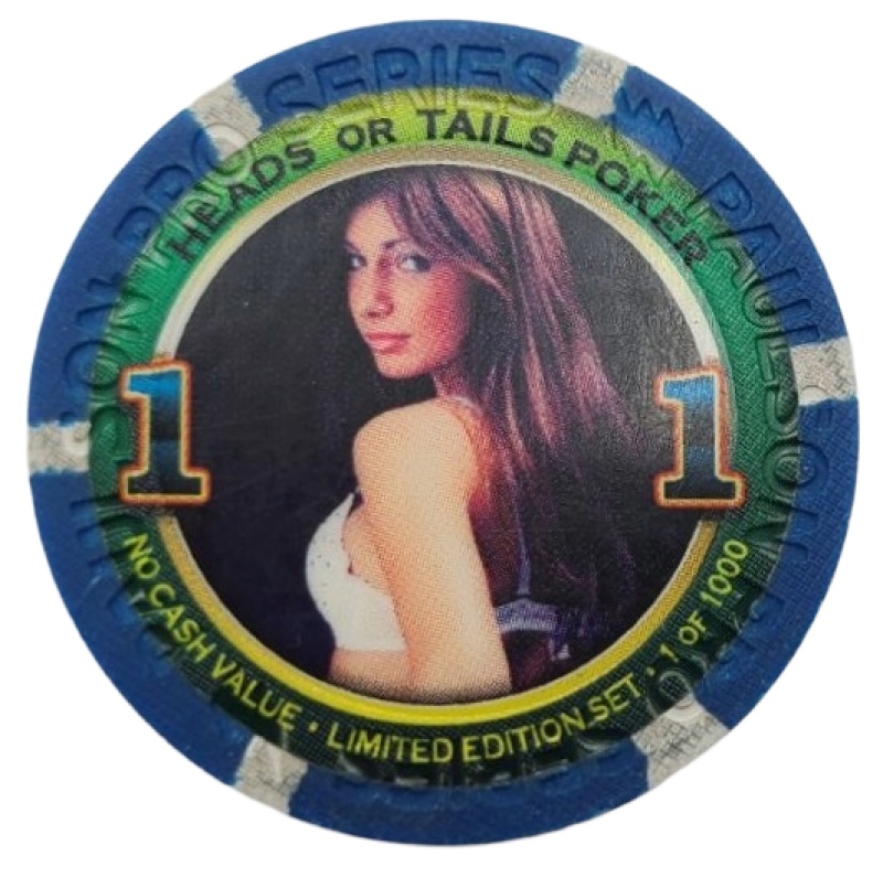 Heads Or Tails Poker No Cash Value 1 Chip Paulson 41Mm