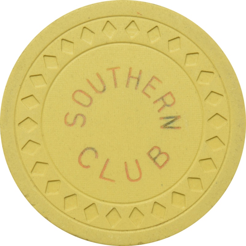 Southern Club Illegal Casino Hot Springs Arkansas $1 Chip Solid Yellow