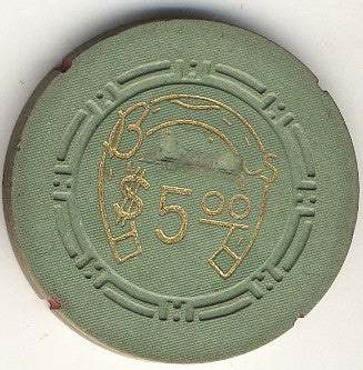 Horseshoe Club Casino Las Vegas Nevada $5 Chip 1954
