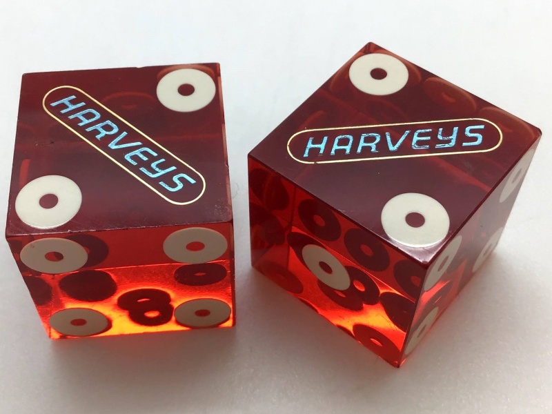 Fashion Vintage Harold’s Club Dice Reno Nevada Gambling Red Die Set of 8