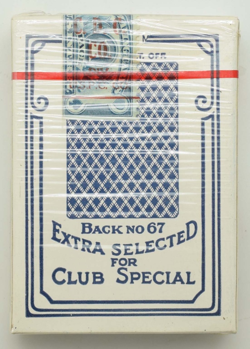 Vintage Bee Club Special No. 92 Stamp Label Seal New Blue Playing Card Deck