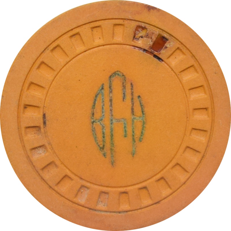 Citizens Club Illegal Casino Hot Springs Arkansas (Benjamin F. Harrison) Yellow Chip