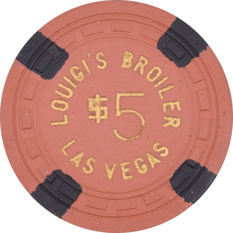 Louigi's Broiler Casino Las Vegas Nevada $5 Chip 1950s