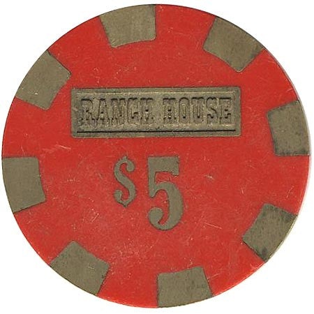 Ranch House Casino Wells Nevada $5 Chip 1980