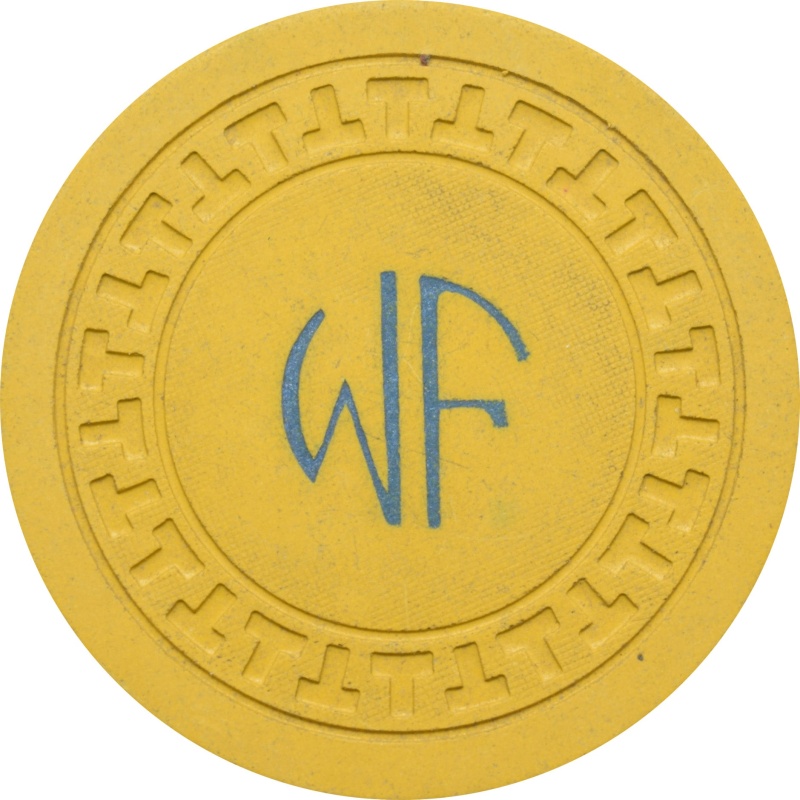 White Front Illegal Casino Hot Springs Arkansas Yellow Blue Hotstamp Chip