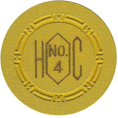 Harold's Club Casino Reno Nevada Yellow No. 4 Chip 1950s
