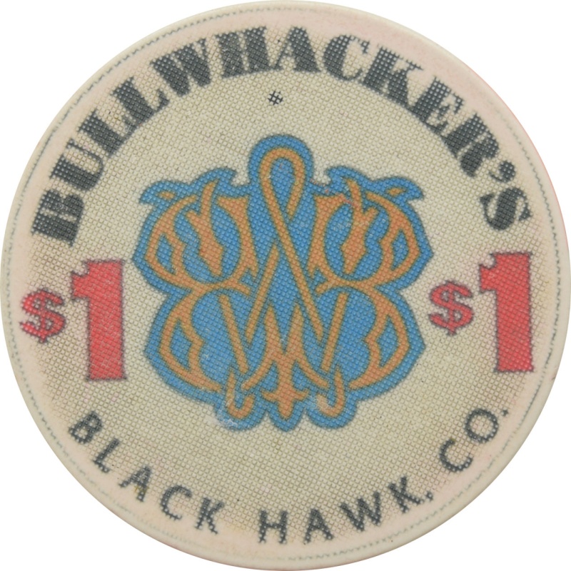 Bullwhacker's Casino Black Hawk Co $1 Chip