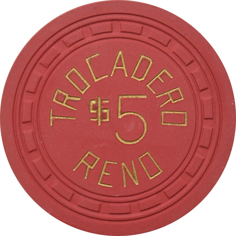 Trocadero Casino Reno Nevada $5 Chip 1940s