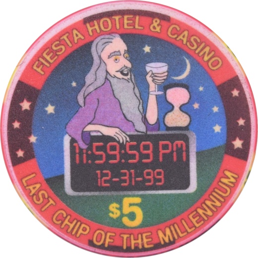 Fiesta Rancho Casino N. Las Vegas Nevada $5 Last Chip Of Millennium Chip 1999