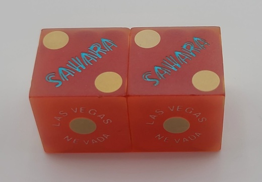 Sahara Casino Las Vegas Nevada Pair Of Dice Sanded Blue Foil