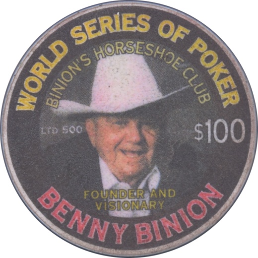 Horseshoe Club (Binion's) Casino Las Vegas Nevada $100 Benny Binion Chip 1999