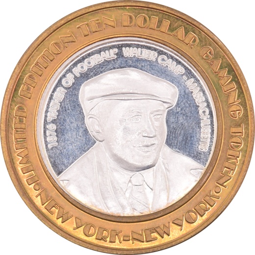 New York New York Casino Las Vegas Nevada "Walter Camp" $10 Silver Strike .999 Fine Silver 2002